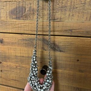 J. Crew Factory Silver Crystal Necklace